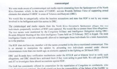 Nord-Kivu : Le Rwanda refuse les accusations de la RDC d'avoir appuyé les M23 à Rutshuru (communiqué)