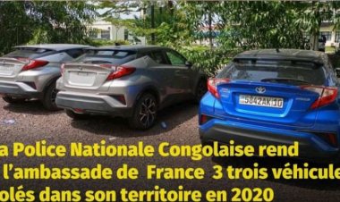 RDC: Police nationale congolaise rend a l'ambassade de France 3 véhicules volés dans son territoire en