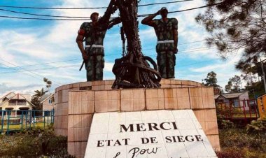 Goma:Polémique autour de la peinture retouchée "Merci État de Siège pour la sécurité" du monument rond point cercle sportif