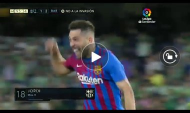 Liga: En vidéo ce but de Jordi Alba qui a donné la victoire à Barcelone devant Betis (2-1)
