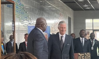 Remise symbolique par le roi Philippe au Président Tshisekedi d’un masque Suku de 70 ans