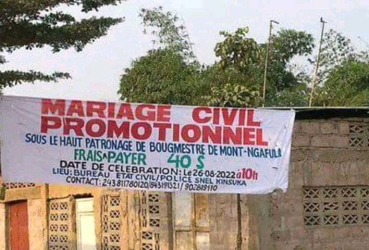 Kinshasa : Promotion des frais à payer pour le mariage civil dans la commune de Mongafula