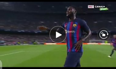 LDC : Sur un joli corner d'Ousmane Dembélé, Franck Kessié ouvre le score pour Barcelone (Vidéo)