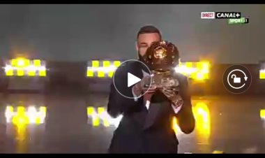 Football : Quel moment d'émotion lorsque Karim Benzema soulève son premier ballon d'or (Vidéo)