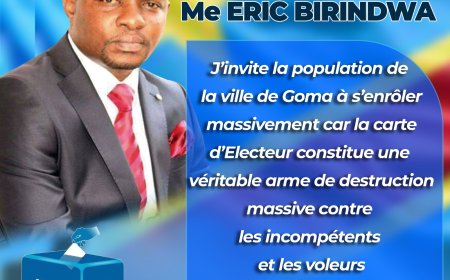 RDC : La Fondation Maître Éric BIRINDWA invite la population de la ville de Goma à s'enrôler massivement