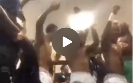 L’ambiance au rendez-vous dans les vestiaires des léopards  après leur victoire contre le Gabon