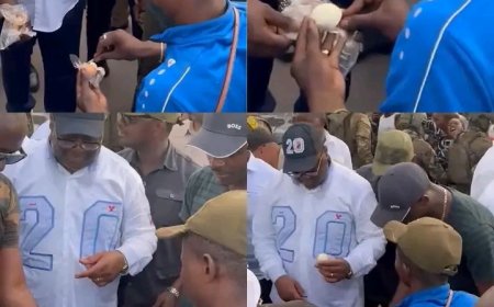Campagne Électorale : Félix Tshisekedi achete un œuf chez un vendeur et le mange (vidéo)