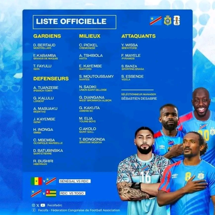 Eliminatoires-Mondial 2026 : 25 Léopards sélectionnés contre le Sénégal