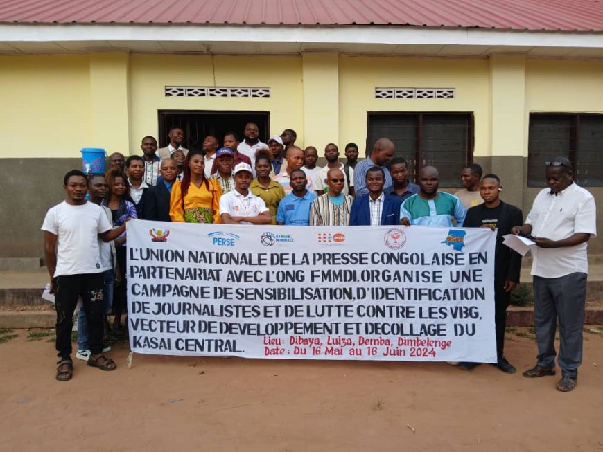Kasaï Central : FMMDI et UNPC sensibilisent les journalistes de Luiza à la lutte contre les violences basées sur le genre grâce au projet PERSE