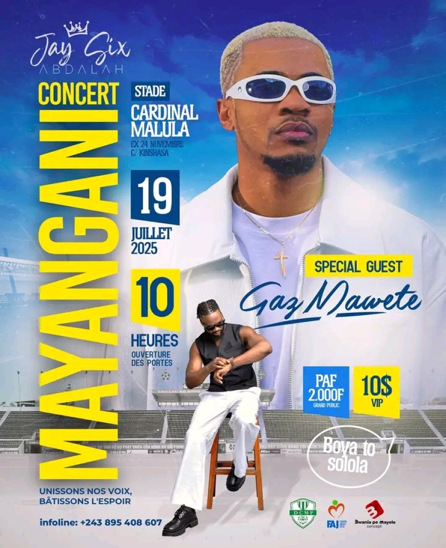 Musique : Jour-J-1, avant le grand concert "Mayangani " de  Jay Six Abdalah ce samedi au stade Cardinal Malula de Kinshasa