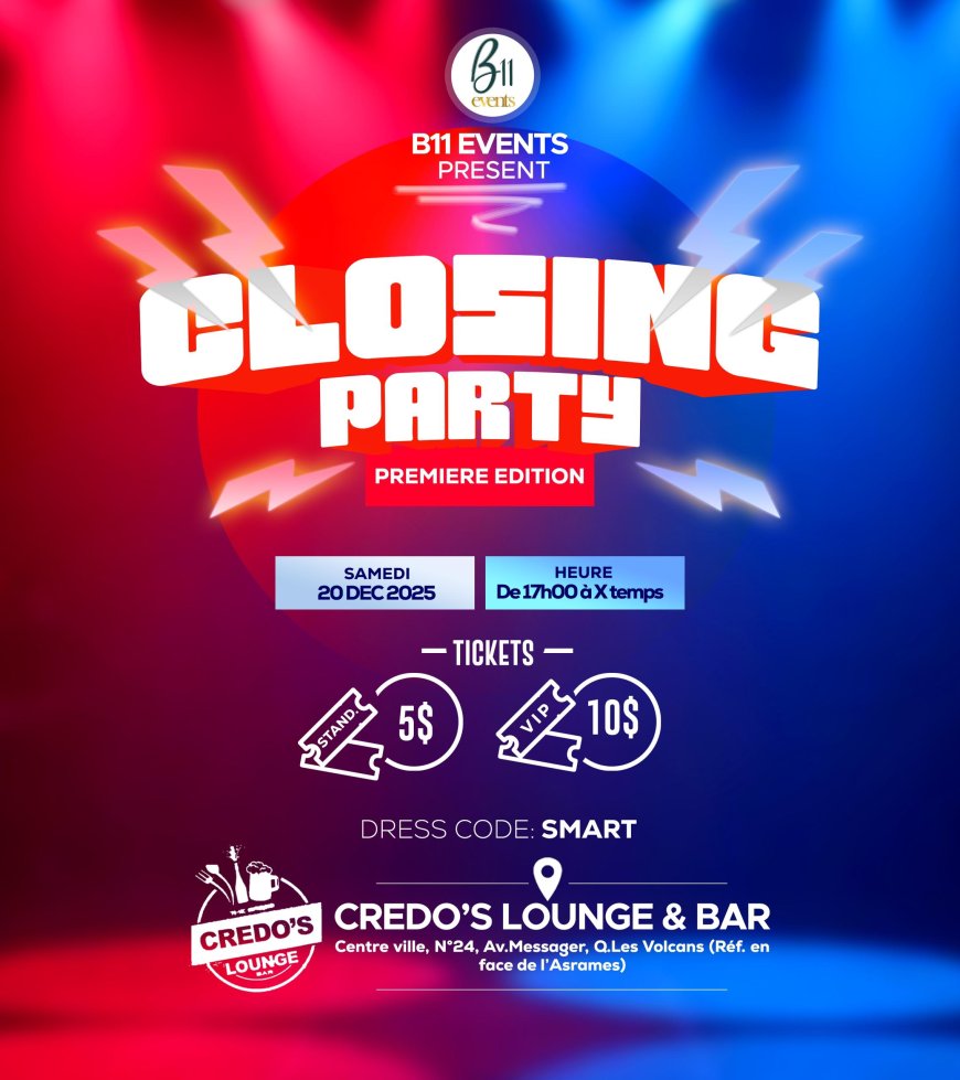 Loisir :CLOSING PARTY 2025 : une fin d’année explosive à CREDO’S LOUNGE & BAR