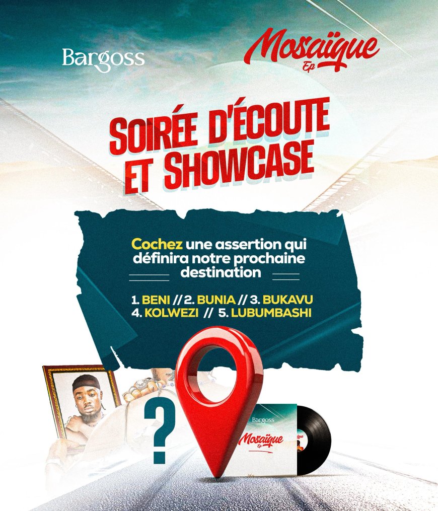 Musique : Après avoir lancé une série des soirées d'écoute et showcase de son EP Mosaïque, Bargoss donne le choix à son public pour la prochaine destination