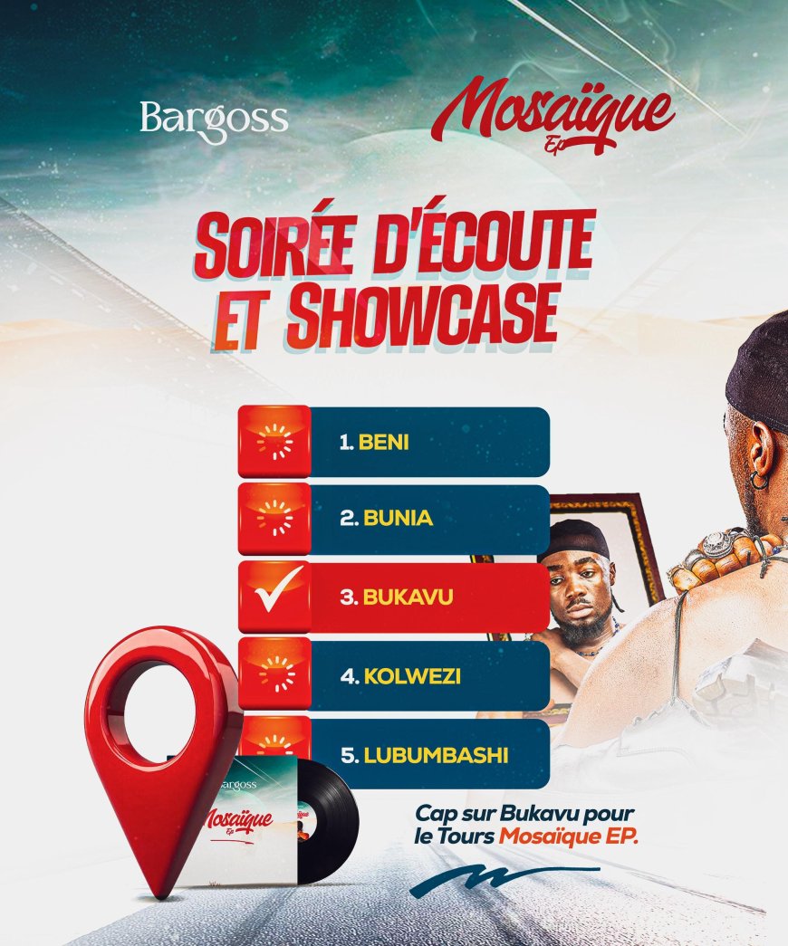 Mosaïque EP Tour : Bargoss posera ses valises à Bukavu pour une soirée d’écoute et showcase live
