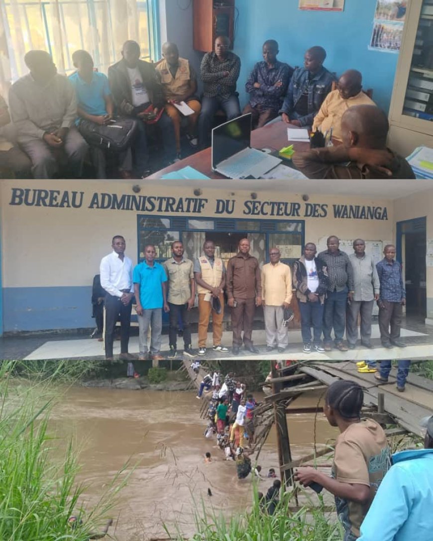 Walikale : le Secteur des Wanianga évalue la situation du pont Bimahamba et annonce un appui au projet de reconstruction annoncé par son partenaire Alliance Lowa