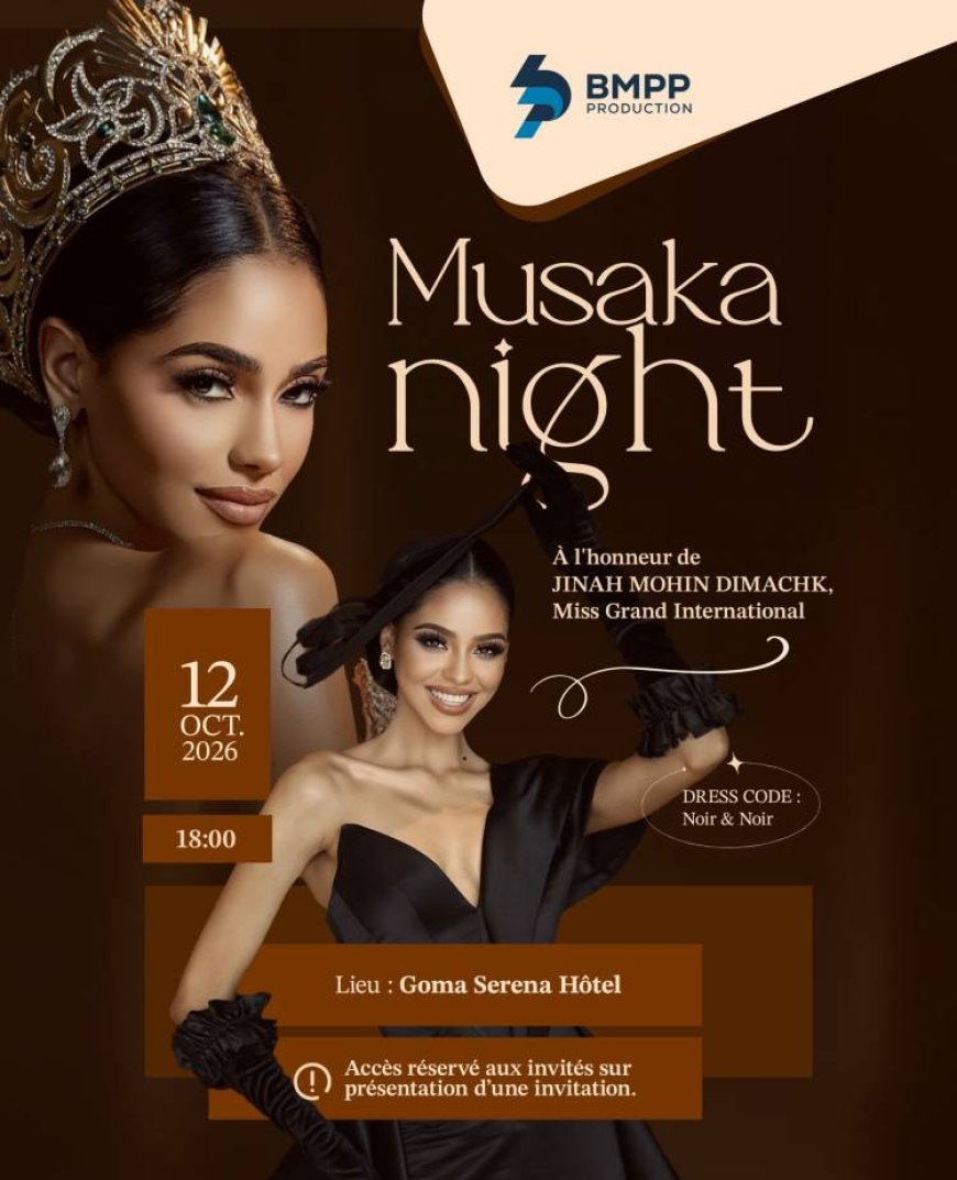 Goma/Musaka Night : Patient Musaka honore Jihan Mohin Dimachk, nouvelle reine de beauté internationale